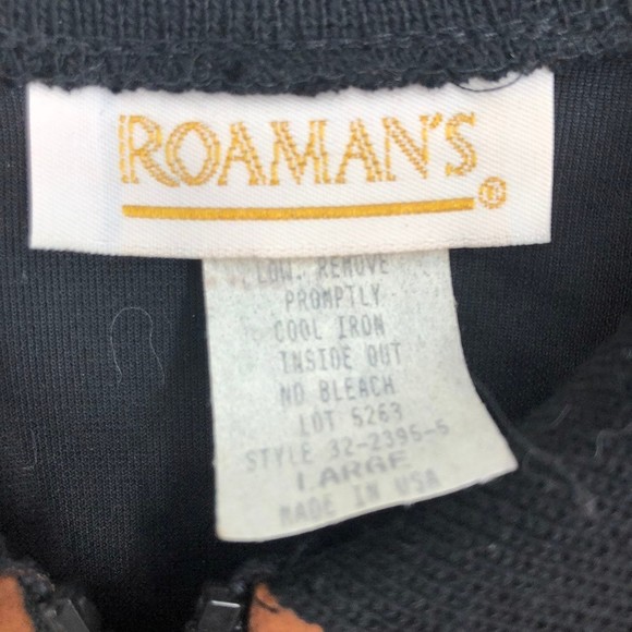 Romans Woman Lightweight Colorblock Jacket w/Butterfly Arms Cuffed Wrist sz L - Picture 6 of 6